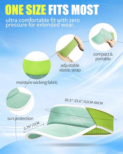 Image of Sports Sun Visor for Men & Women Breathable Mesh, Stretchy Foldable Cooling Visor Hat for Running, Golf, Tennis, Hiking