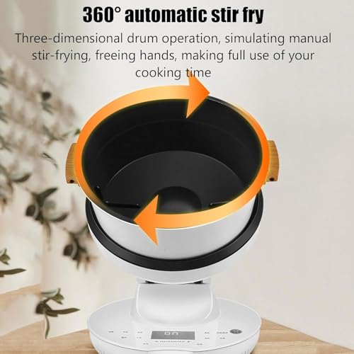 Olla de cocción inteligente comercial, 2000 W, máquina de guiso automática con capacidad de 8 L, calibre grande de 26 cm, rotación de 360°, para cafeterías, fiestas, hoteles