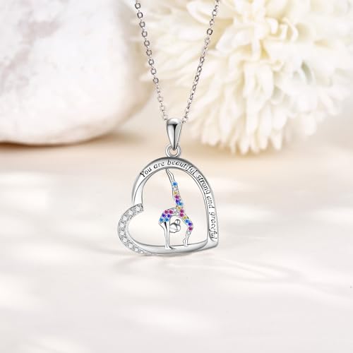 Volleyball/Pickleball/Tennis/Softball/Gymnastics/Cheer/Soccer Necklace Sterling Silver Sport/Gymnastics/Cheer Jewelry Gifts for Sport Gymnast Dancer Lover4