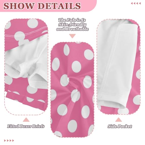 Polka Dots Pink Teens Soft Polyester Tennis Skirt with Built-in Shorts for Activewear Age 3-42
