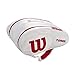 Wilson sac à raquettes de padel, Padel Bag, 2 compartiments principaux, Blanc/Rouge, WRZ608000