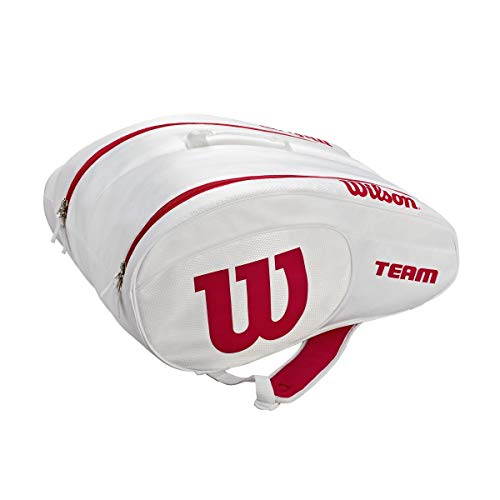 Wilson Padel Bag Paletero  2 compartimentos principales  Blanco Rojo
