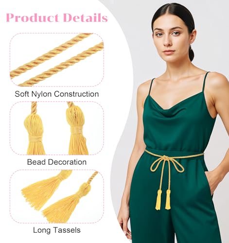 67 Inch Gold Rope Belt, Tie Belts for Women, Rope Belts Women Skirt Dress (Gold)2