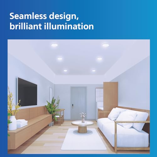 Image of PHILIPS 9W AstraGlow Downlight | Ultra Bright Slim Panel Light | Junction Box Compatible | Energy Efficient LED Ceiling Light for Home & Office | Cool Day Light, Pack of 2