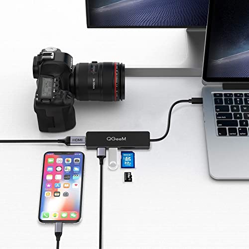 image for USB C Hub, QGeeM 5 in 1 USB C to HDMI 4K Adapter, USB C to USB 3.0, Ty