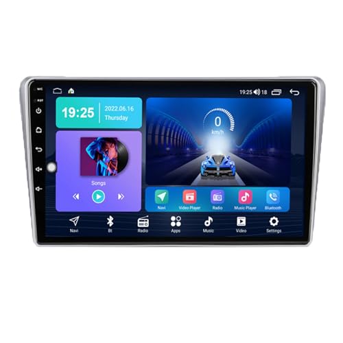 9 Android 14 Radio Estéreo para Coche con Navegación GPS Controles en el Volante/SWC AHD Cámara de Marcha atrás Bluetooth Carplay Radio FM WiFi Control por Toyota Avensis T25 2002-2008(T(8G+128G))
