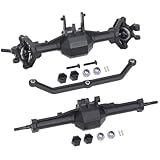 XBERSTAR Trx4M RC Front Rear Axles for Traxxas 1/18 Trx4M RC Climbing Cars Front and Rear Axle Upgrade Parts (Black)