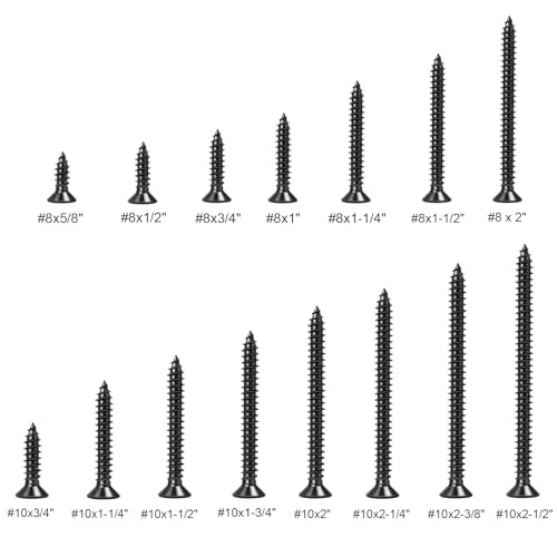 Tornillos para madera #10 x 2-1/2" cabeza plana Phillips 100 pcs miniatura 5