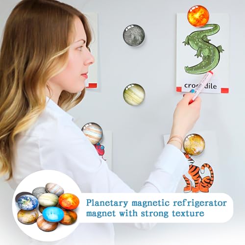 Imanes decorativos de vidrio con diseño planetario miniatura 4