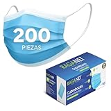 Raganet, 200 Cubrebocas Tricapa Termosellado Calidad Premium, COLOR AZUL, Mascarilla Desechable (200 PACK)