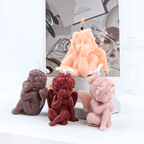 Lsleva 5 Pcs Statue Little Angel Silicone Candle Molds, Wing Angel Shape Molds For Aromatherapy Candles Resin Casting, 3D Winged Angel Mold For Valentine's Day Gifts Home Decor #TOP6