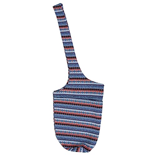 Anjing Large Capacity Bohemian Ethnic Style Print Canvas Yoga Bag Yoga Mat Bag with Pockets #1