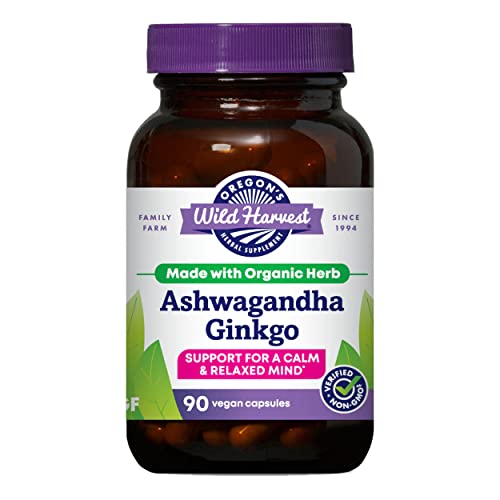 Oregon's Wild Harvest Ashwagandha Ginkgo Herbal Supplements