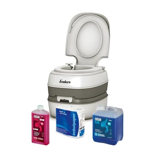 Enders Campingtoilette Starter-Set Blue 2,5 Liter Comfort 4945 inkl. Sanitärflüssigkeit und WC Papier - Mobile Chemietoilette Campingklo Camping-Toilette