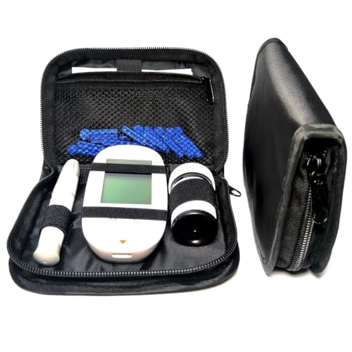 FSJLT Diabetes Travel Case,Diabetic Kit Case to Carry Supplies,Small Portable Glucose Monitor Cases Organizer Bag for Blood Sugar Test Strips, Lancets, Lancing Device
