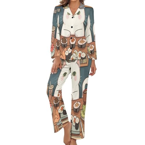 Pyjama à manches longues esprit voyage au Japon vêtements d'intérieur chat Izakaya