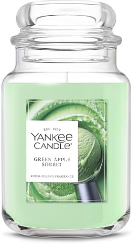 Yankee Candle Green Apple Sorbet Scented Candle, 22oz Large Jar with up to 150 Hour Burn Time, Giftable
