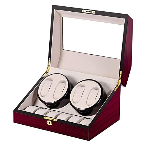 Remonteur de montre automatique 4+6 en bois verni pour montres de luxe