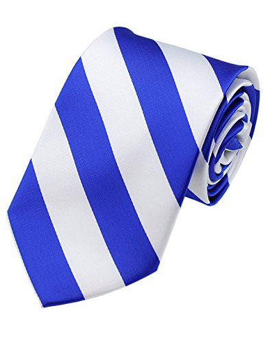 Image of NYFASHION101 Men's Classic Striped Necktie - Premium Woven Two-Tone Tie for Weddings, Graduation, Business & School Colors