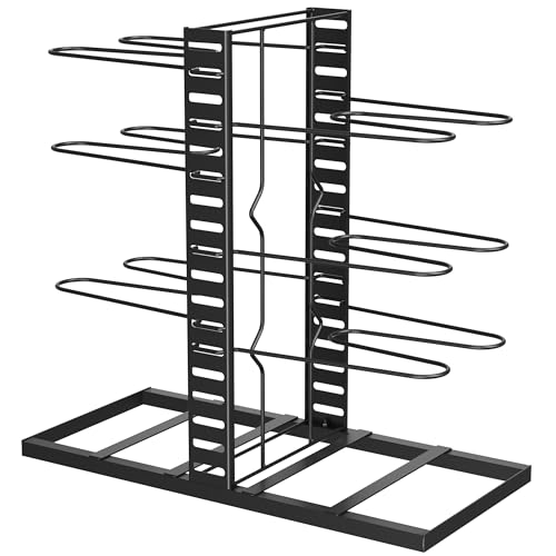Image of Amazon Brand - Umi Pot & Pan Organizer Rack for Cabinet - Stackable Adjustable Cookware Organizer with Pot Lid Holder, Heavy-Duty Pan Rack for Kitchen Cabinet Storage