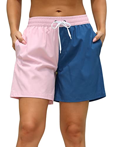 Image of Rocorose Women's Board Shorts Quick Dry Summer Sports Drawstring Beach Trunks Built-in Liner with Pockets