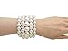 Women's Fashion Simulated Pearl Stretch Bracelet Stack 5 Piece Set (White)