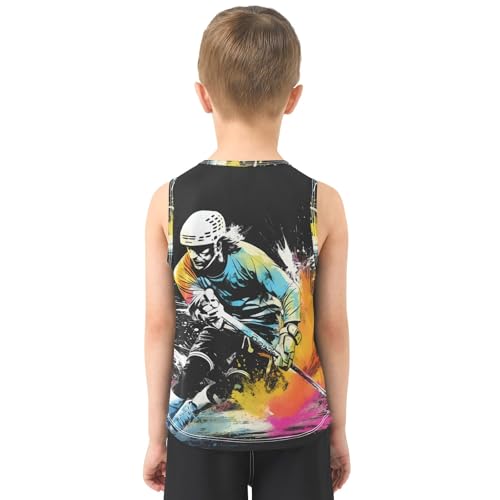 Boys' Tank Top Shirt Abstract Running Ice Hockey Player Sleeveless T-Shirts3