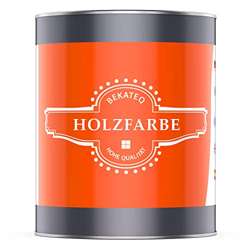 BEKATEQ Holzschutzfarbe Anthrazitgrau 5 Liter auf Wasserbasis I Holzfarbe für innen und außen I Parkettlack, Türlack, Treppenlack, Zaunfarbe & mehr I Hochdeckender Wetterschutzlack für Holz BE-420