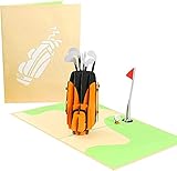 PopLife Cards Golfclub & Loch-in-One-Väter Tag Popup-Karte für alle Gelegenheiten Vatertag, alles Gute zum Geburtstag, Ruhestand, über die Hill-Karte für Golfer, Golf-Geschenk für Papa, Falten flach