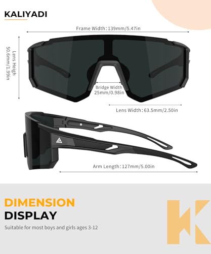 KALIYADI Polarized Youth Baseball-Sunglasses Kids-Sunglasses: Sports Cycling Running Boys Girls Age 3-12 UV400 Protection3