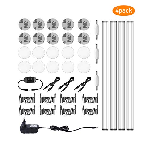 Preisvergleich Produktbild Lampop LED Unterbauleuchte,16W Schrankbeleuchtung,Dimmbar Schrankleuchte,4PC SchrankLicht,LED Lichtleiste inkl. und Montage-Zubehör [Energieklasse A]