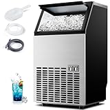 ICEVIVAL Commercial Ice Maker, 100Lbs/Day, 45 Cubes in 11 Mins, Under Counter Ice Maker with 33Lbs Storage, Self-Cleaning, Timer, Ice Maker Machine for Home/Bar/Cafe (Commercial Grade)