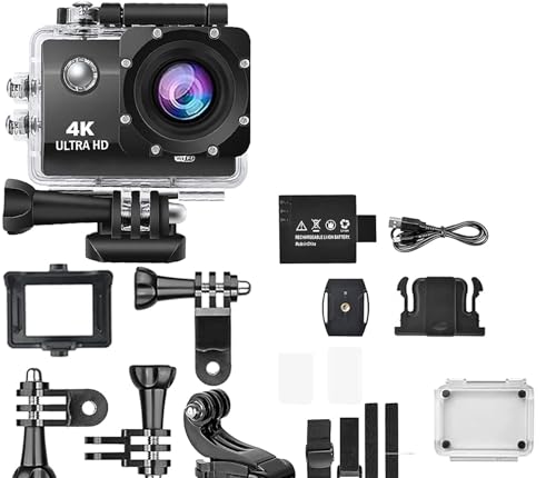Image of DIVINE 4K 30Fps Action Camera Ultra HD Underwater Camera 170 Degree Wide Angle 98Ft Waterproof Camera - Digital, Multicolor (DDC-48)