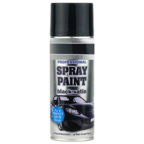 Elito Home & Garden® Black Satin Spray Paint 400ml | Professional Quality | Ideal and Perfect Finish for Cars, Bikes, Vans, Metal and Wood (Pack of 1 - 400 ml, Black Satin)