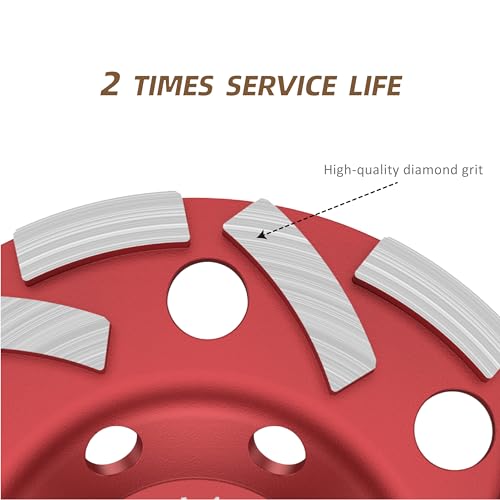 Ninehole 2 Stück Diamant Schleiftopf 125 x 22,23 mm Schleifscheibe doppelreihig, für Stein,Granit, Naturstein, Beton, Mauerwerk, trockener Fliesenkleber, Estrich
