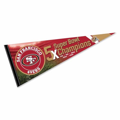 Bannière San Francisco 49ers 5 Time Bowl Champions fanion américain WinCraft NFL