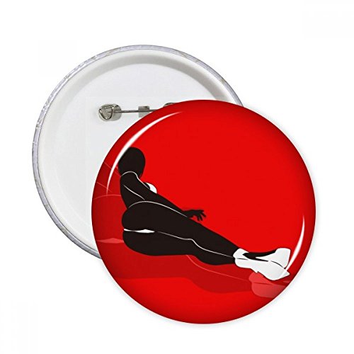 Badge bouton multicolore XXL femme ronde rouge, décoration idéale pour vestes et sacs