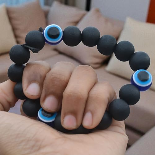 Evil Eye Beaded Bracelet – Handmade Protection Charm with Blue Nazar Beads | Unisex Adjustable Evil Eye Jewelry for Men & Women | Warding Off Negative Energy | Stylish Spiritual Gift Accessory3