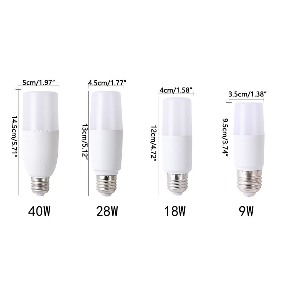 Paquete de 2/10 bombillas de columna LED de aluminio, bombillas de lámpara de bajo consumo de alta potencia E27 superbrillantes de 40 W, equivalente a 100 W, blanco cálido de 2700 K, no regulab