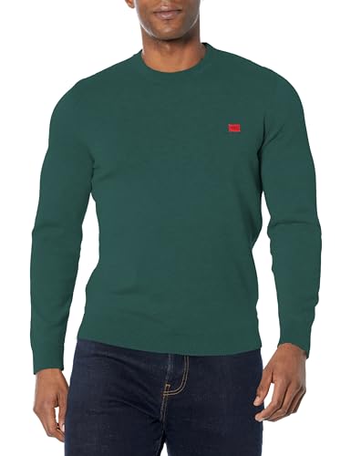 Image of HUGO Men's Small Woven Label Cotton Sweater