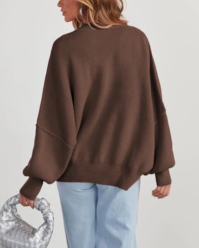 Women's Oversized Sweaters 2025 Crewneck Long Sleeve Batwing Pullover Tops3