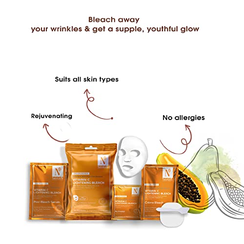 NutriGlow Advanced Organics Vitamin C Bleach for Tan Removal and Hair Lightening (6 in 1) - 20g, No Color, 20gm - Image 4