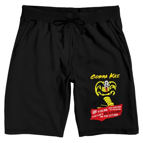 Cobra Kai If You're Not Strong On The Inside You Can't Be Strong On The Outside Men's Black Sleep Pajama Shorts - Main Image