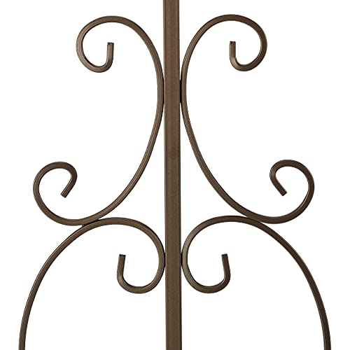 Relaxdays Gartentor, 3-teilig, Stahl, Gartenpforte Ornamente, Gartentür mit 2 Zaunelementen, HxB: 98,5 x 185 cm, Bronze