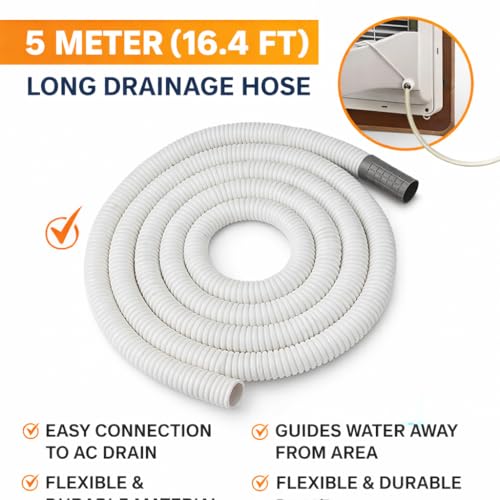 Image of 5 Meter Multipurpose Hose Pipe | Drain Pipe | Extension Pipe for AC Outlet Drain Water - Semi Washing Machine Pipe Pack of 1 (White)
