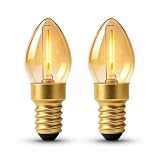 Wieyily E14 LED Vintage Glühbirne 0.5W C7 Mini Kerzenbirnen, Bernstein Warmweiß 2200K, E14 LED Nachtlicht Birne Edison Retro Filament für Salzlampe, Tischlampe, 5W Äquivalent, Nicht Dimmbar, 2 Stück
