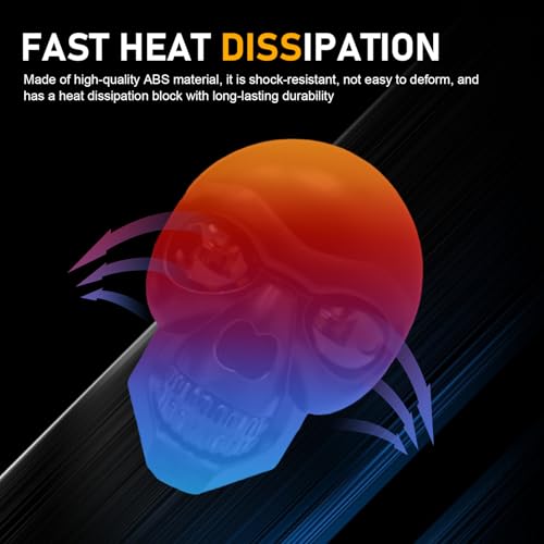 Image of 2PCS LED Motorcycle Turn Signal Light, Waterproof Skull Head Warning Light Decoration, 10 mm Screw Blinkers Indicator Replacement part (White for Constant On, Yellow for Turning
