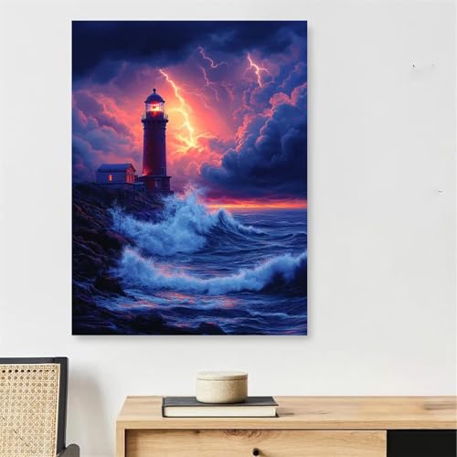 Peinture par numero adulte cadre 60x90cm en bois de qualité avec motif océan