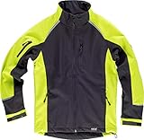  S-ROX WORKTEAM - Chaqueta Workshell Ligera, de Manga ranglan, combinada y con Detalles Reflectantes. Cuello Alto y Cierre de Cremallera de Nylon. Hombre Negro+Amarillo A.V. S