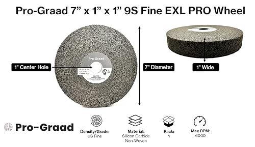 Image of EXL PRO Convolute Deburring Polishing Wheel - 7 inch x 1 inch x 1 inch 9S Fine Silicon Carbide - Professional Grade - Metal Deburring, Finishing and Polishing Wheel - (1 Pack)